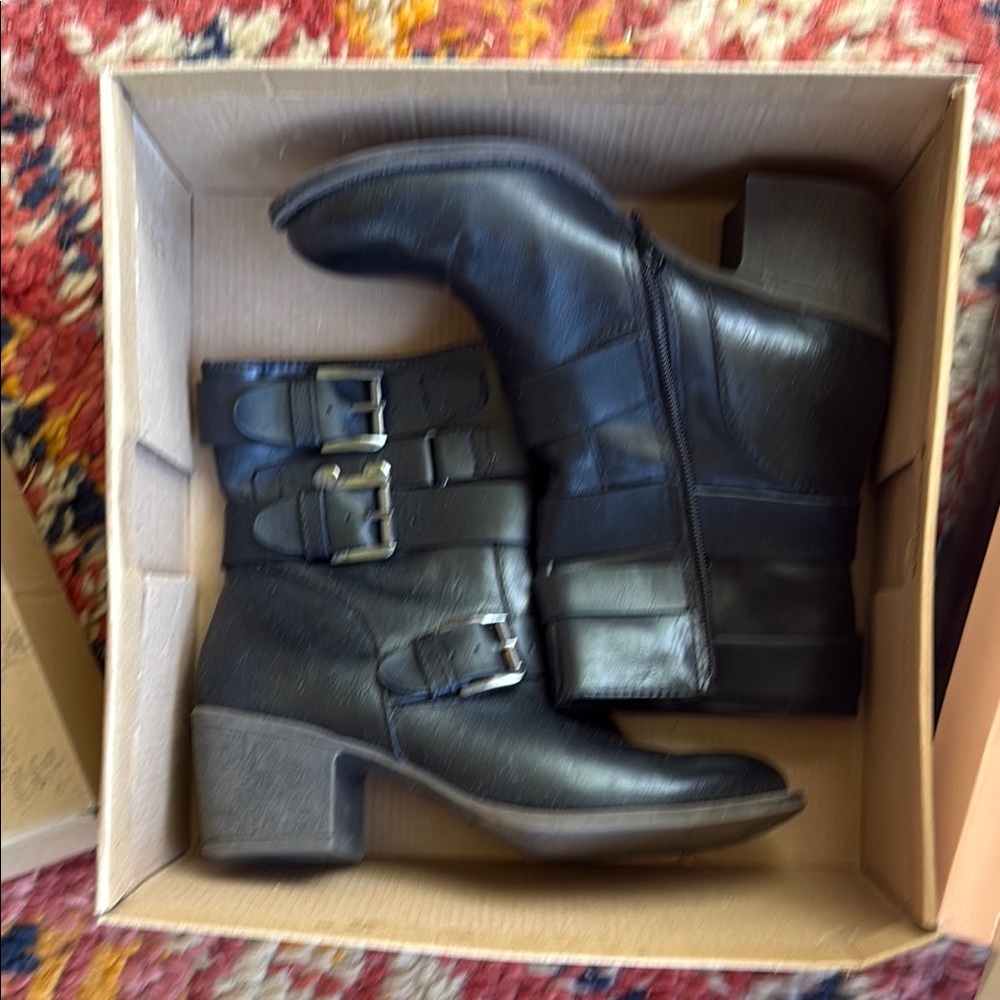 Black Leather Ankle Boots